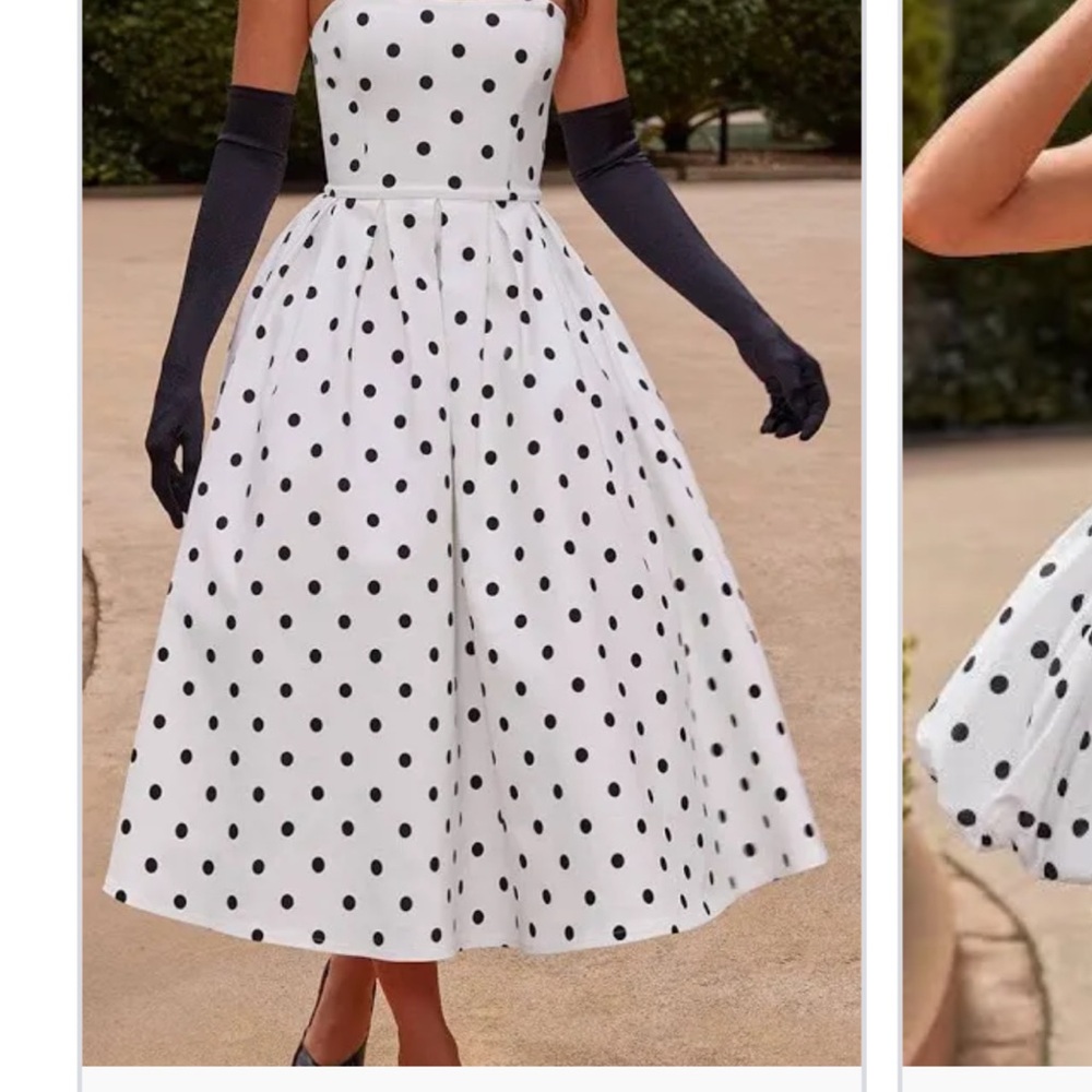 Elegant Polka Dot Midi Dress